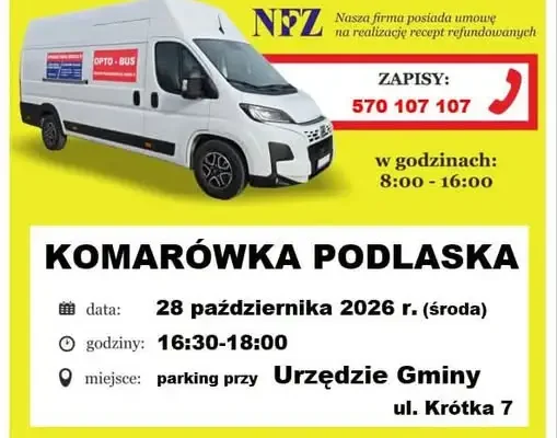 Bezpłatne badanie wzroku w opto-busie w Komarówce Podlaskiej