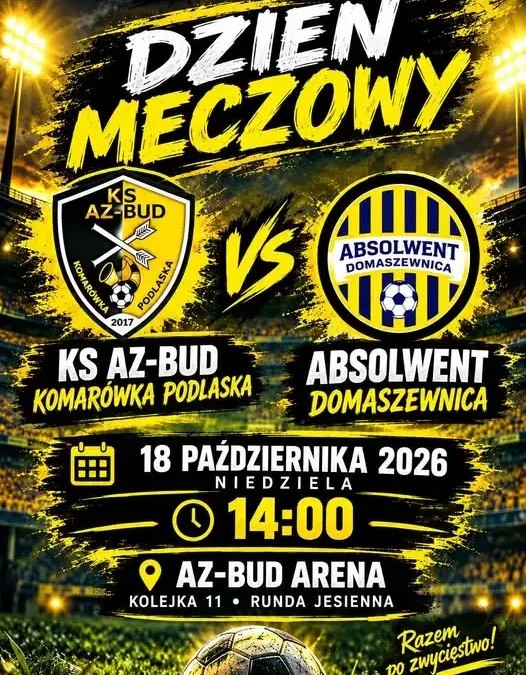 Dzień meczowy w AZ-BUD Arenie: KS AZ-BUD podejmuje Absolwent Domaszewnica