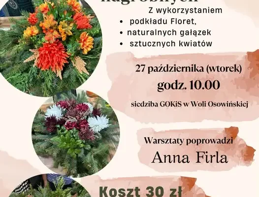 Warsztaty florystyczne dla seniorów w Woli Osowińskiej – tworzenie wiązanek nagrobnych