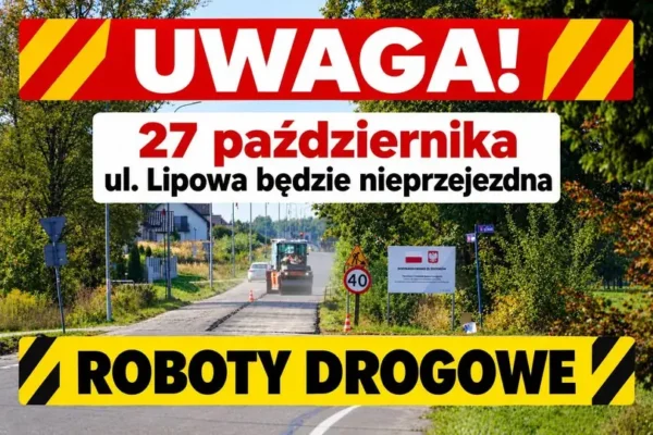 Utrudnienia na ul. Lipowej w Borkach – jutro wylewanie asfaltu