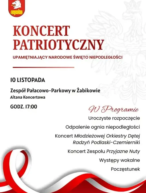 Koncert patriotyczny w Żabikowie – wspólne świętowanie Niepodległości